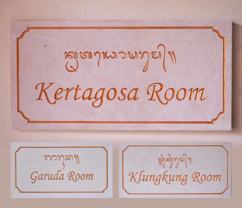 Nusa Dua Beach Hotel & Spa, Bali supports the use of Balinese script