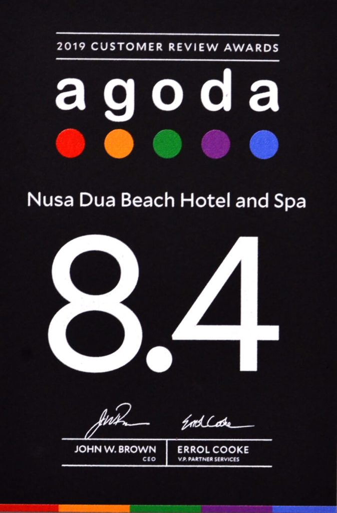 Nusa Dua Beach Hotel & Spa wins Agoda Gold Circle Award 2019 & Agoda’s 2019 Customer Review Award